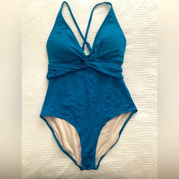 Joe Fresh one piece blue bathing suit- never worn. - Picture 1 of 4